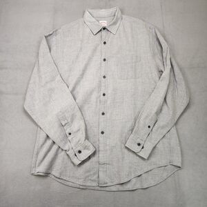 Brooks Brothers Flannel Shirt Men's L Gray Long Sleeve Wool Blend Button Up